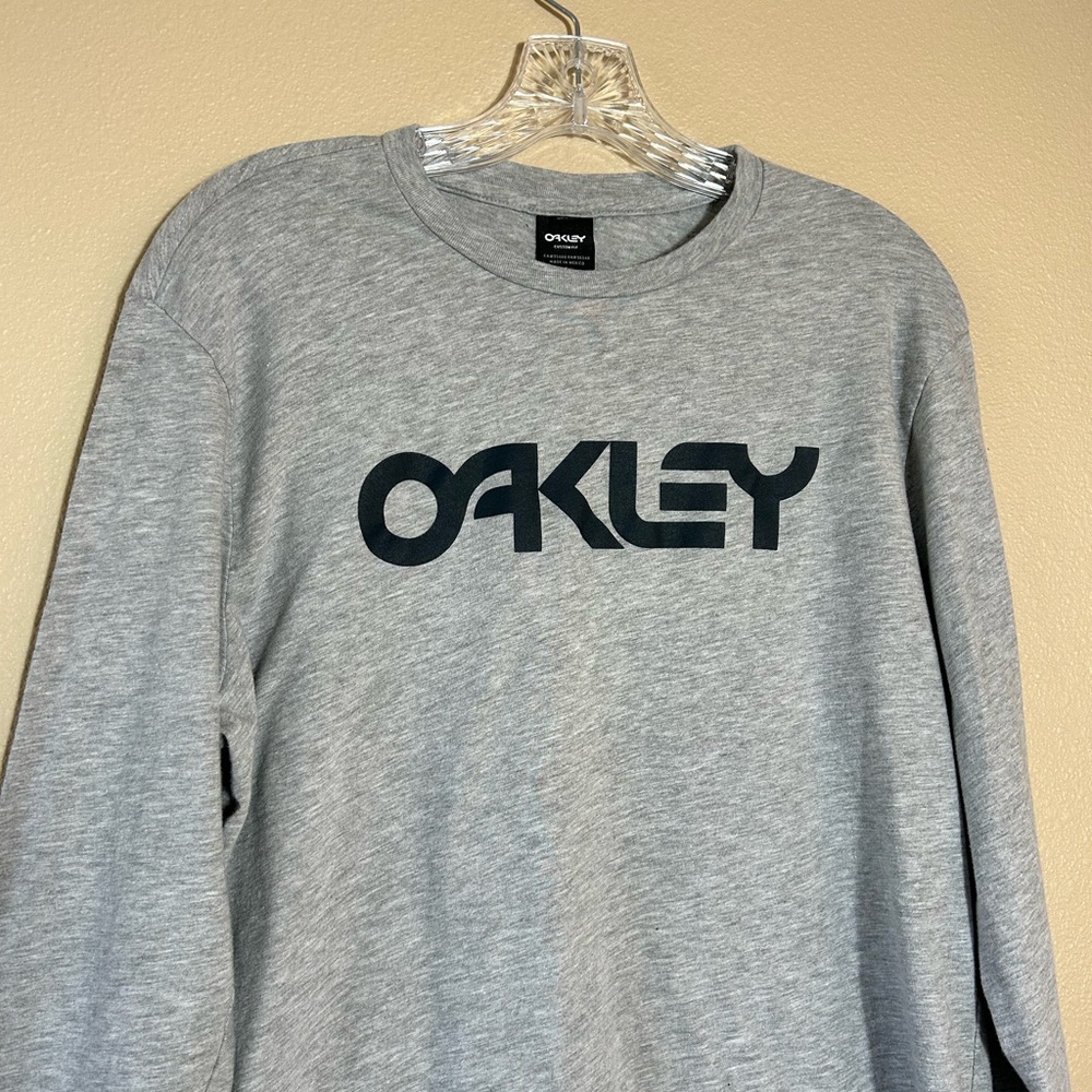 Oakley Mens Long Sleeve T-Shirt Gray Heather Graphic Crew Neck XL Regular Fit - Picture 3 of 7
